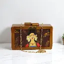 Divine Girl Printed Wooden Frame Clutch