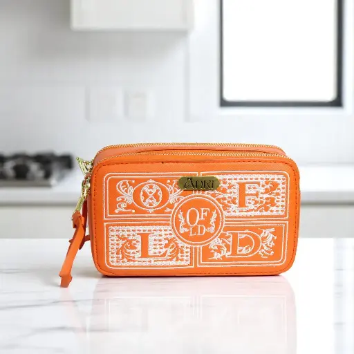 [Anki Britney Box Bag (dual chain with common compartment) (orange)] Anki Britney Box Bag (dual chain with common compartment) (orange)