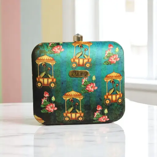 [Blue Aesthetic Printed Clutch] Blue Aesthetic Printed Clutch