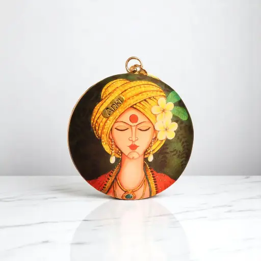 The Inner Light Printed Round Clutch